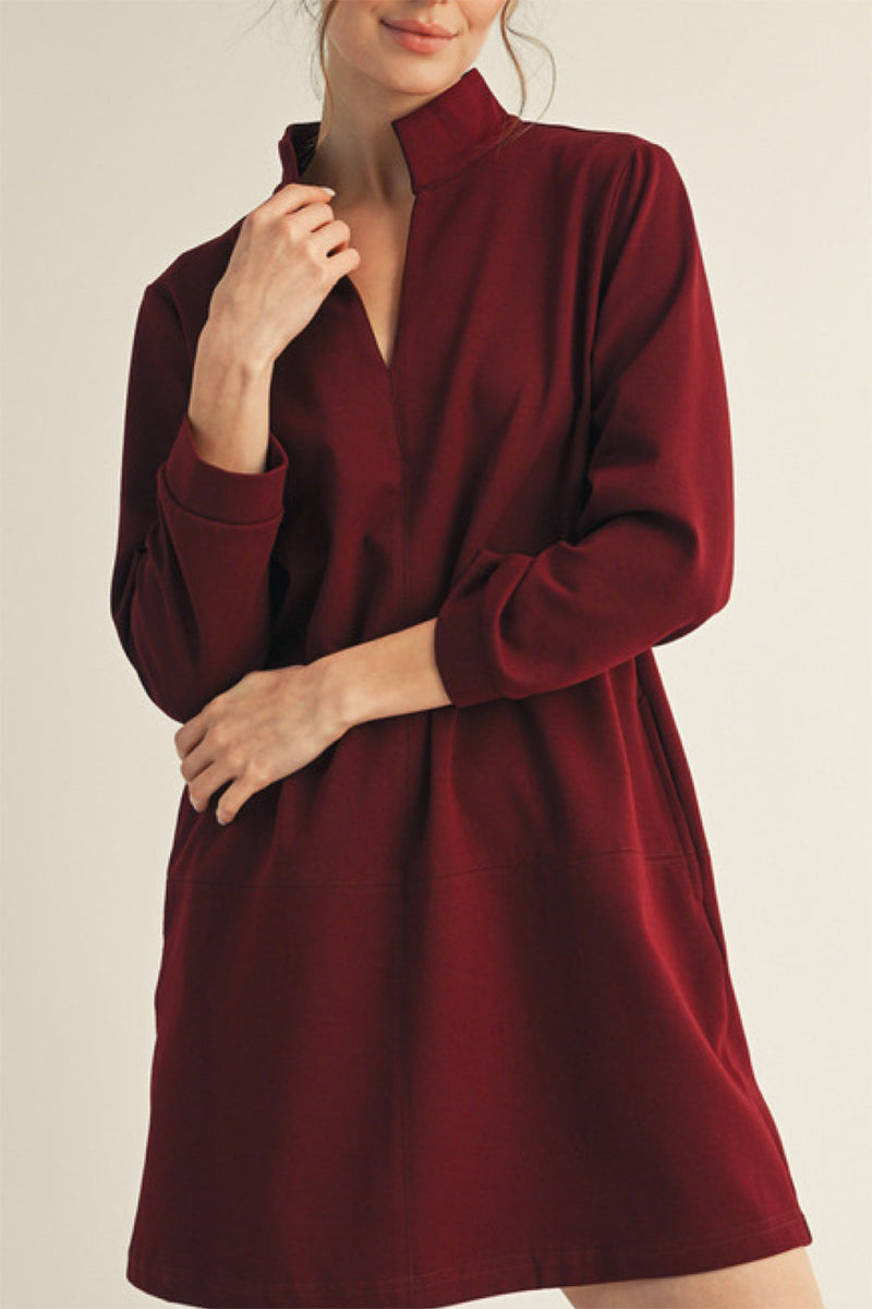 Collared Pockets Shift Dress